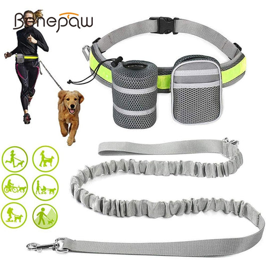 Benepaw Reflective Handsfree Dog Leash With Two Storage Bags