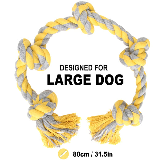 Large Grey And Yellow Rope Toy