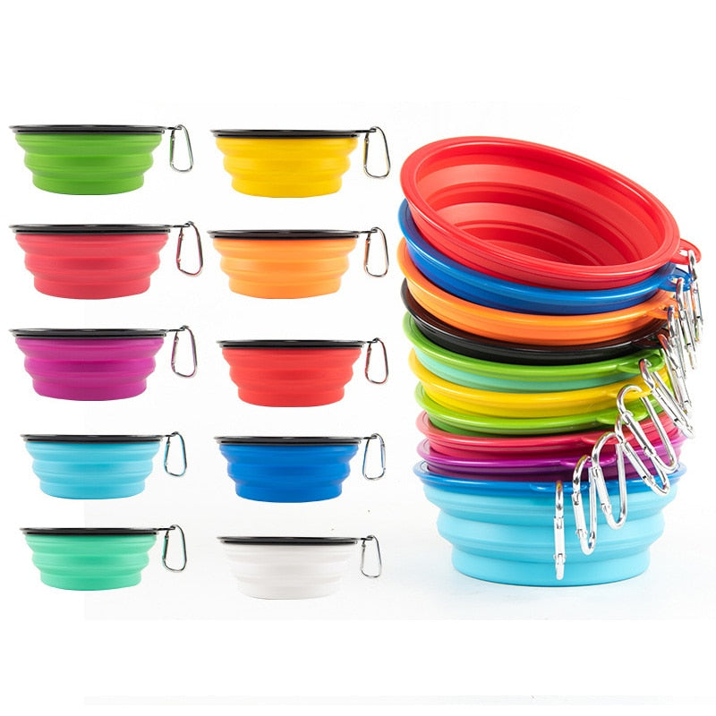 350ml or 1000ml Solid Color Foldable Dog Bowl