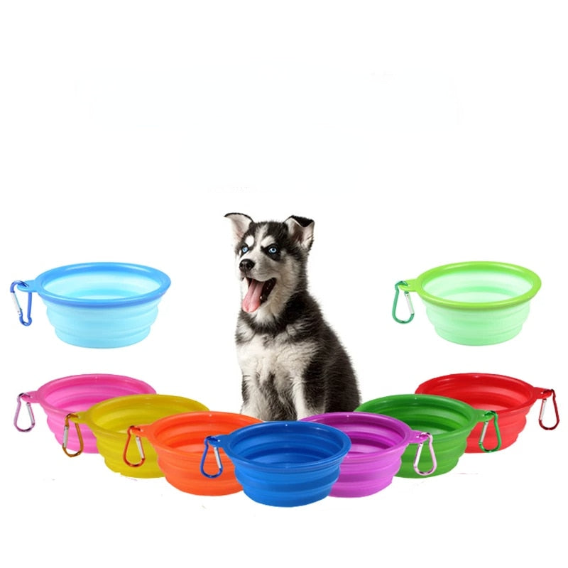 350ml or 1000ml Solid Color Foldable Dog Bowl