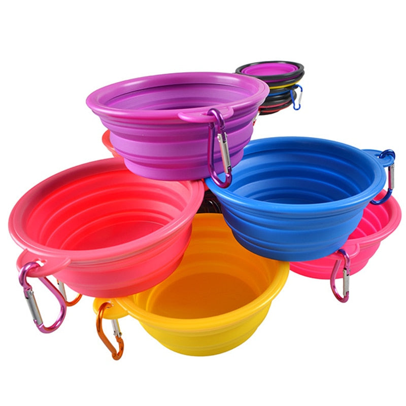 350ml or 1000ml Solid Color Foldable Dog Bowl